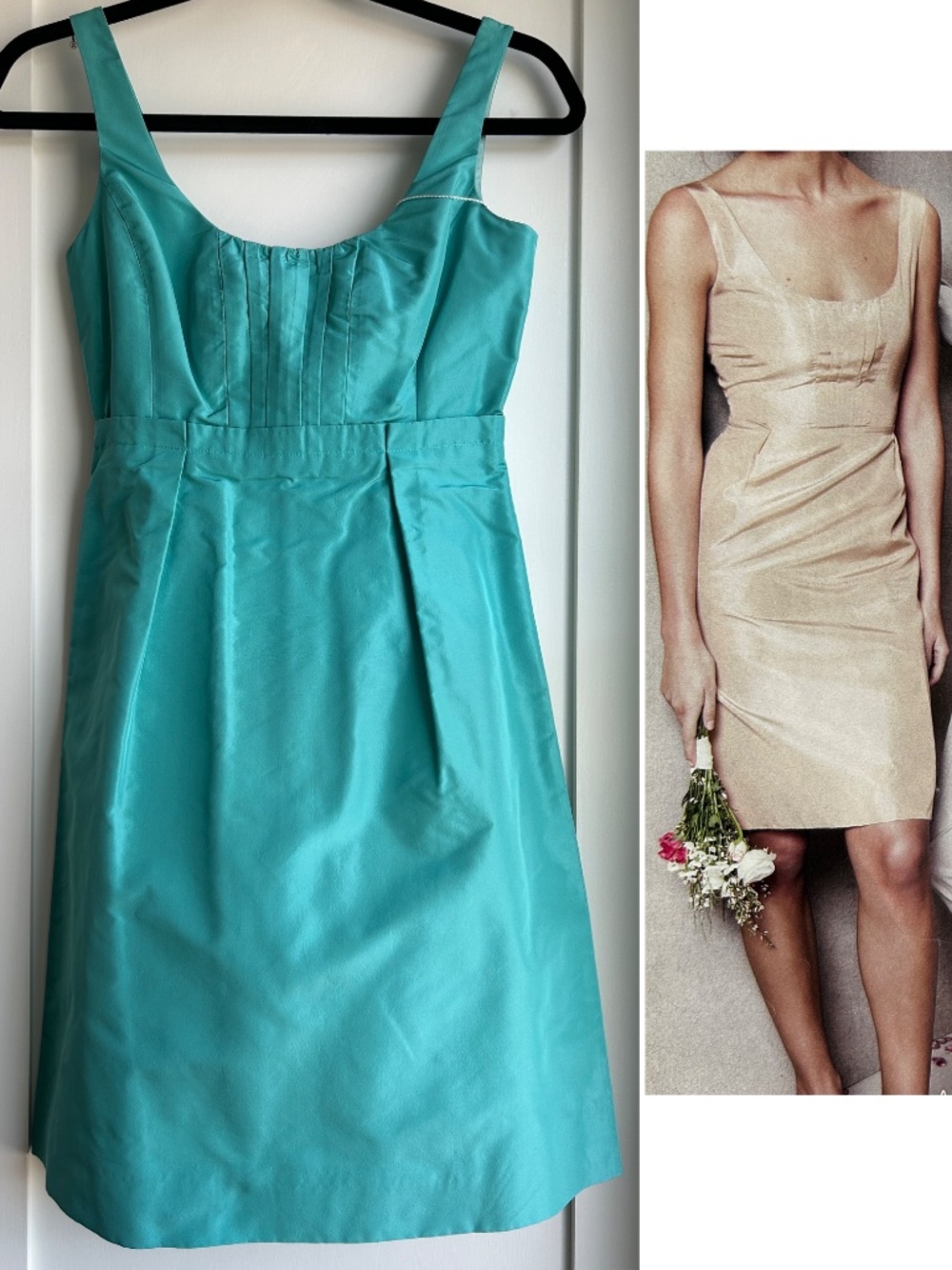 J.Crew NWT Bridesmaids Silk Taffeta Clementine dress 0P Tropical Aqua Mini